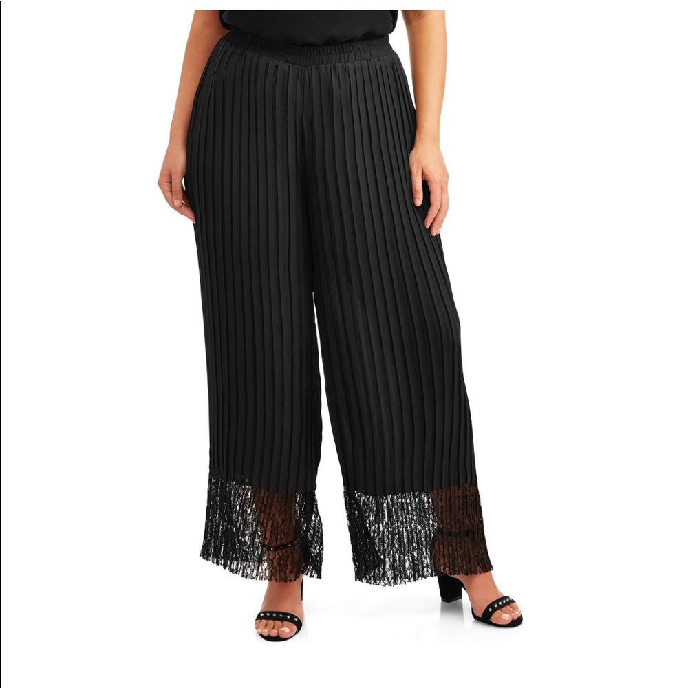 Studio West Women's Chiffon & Lace Pleated Palazzo